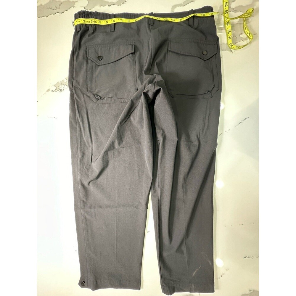 Paskho Sanctuary Cropped Pleated Stretch Tech Travel Pants Dark Black Size XL - Picture 2 of 3